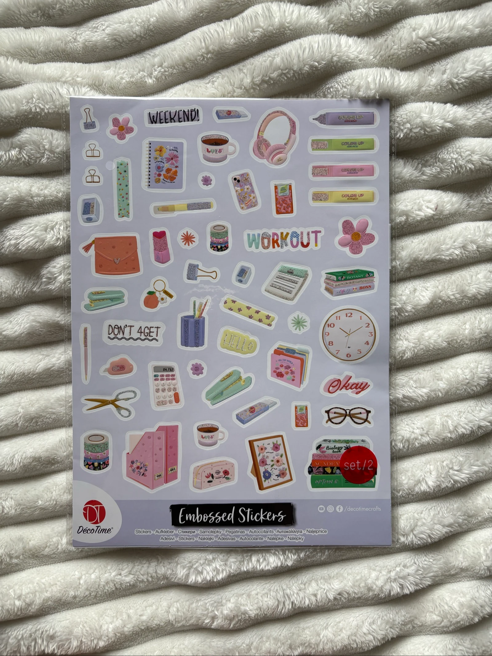 Planche de stickers autocollants scrapbooking journaling
